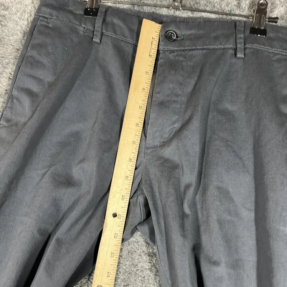 Banana Republic Pants Mens 32x29 Gray Chino Flat Front Straight Fit Stretch